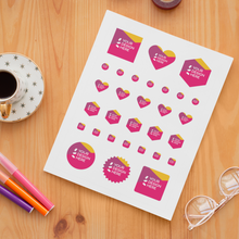 Load image into Gallery viewer, Matt white vinyl mixed kiss cut sticker sheet