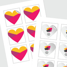 Load image into Gallery viewer, Heart kiss cut sticker sheet