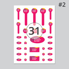 Load image into Gallery viewer, Matt white vinyl mixed kiss cut sticker sheet