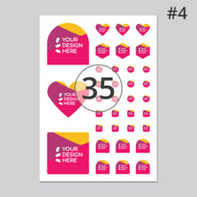 Load image into Gallery viewer, Glossy white vinyl mixed kiss cut sticker sheet