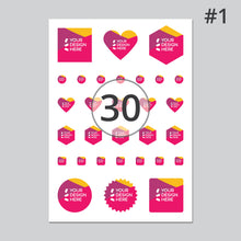 Load image into Gallery viewer, Glossy white vinyl mixed kiss cut sticker sheet