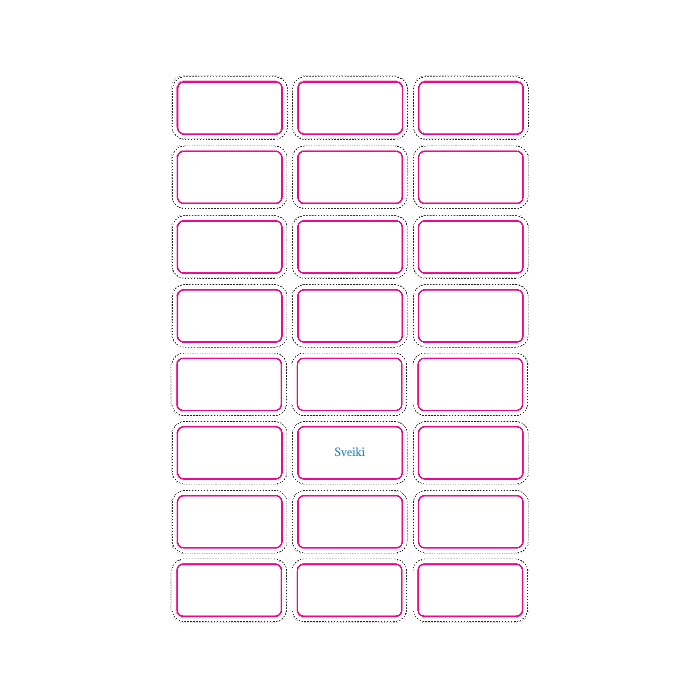 Rounded corners rectangle kiss cut sticker sheet