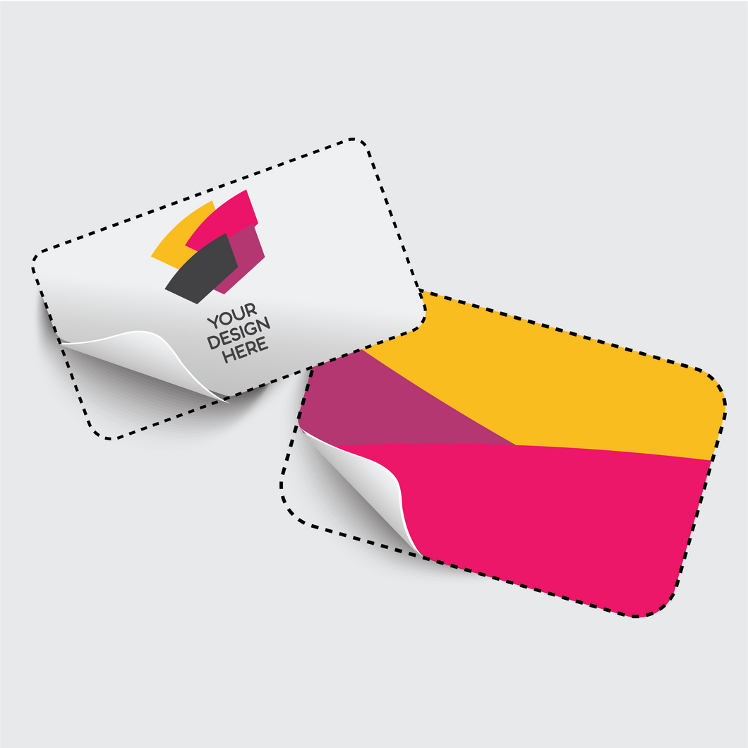 Rounded corners rectangle die cut sticker