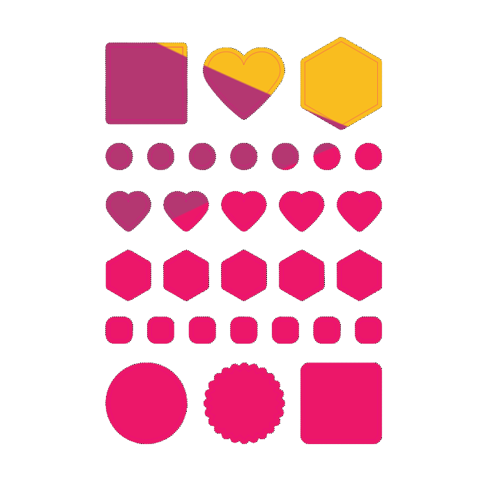 Glossy clear vinyl mixed kiss cut sticker sheet
