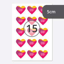 Load image into Gallery viewer, Heart kiss cut sticker sheet
