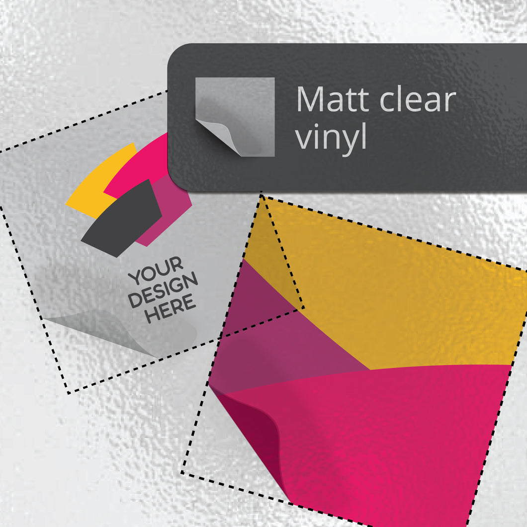 Matt clear vinyl die cut sticker