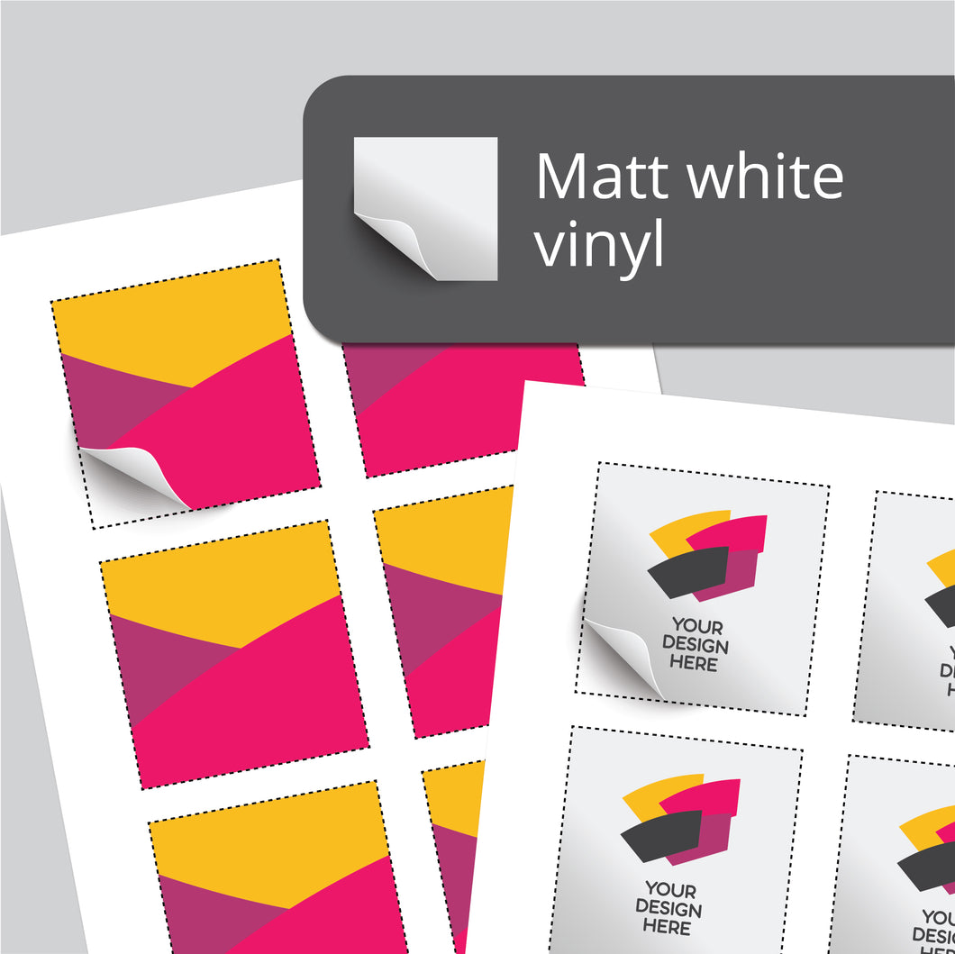 Matt white vinyl kiss cut sticker sheet