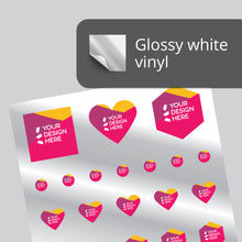 Load image into Gallery viewer, Glossy white vinyl mixed kiss cut sticker sheet
